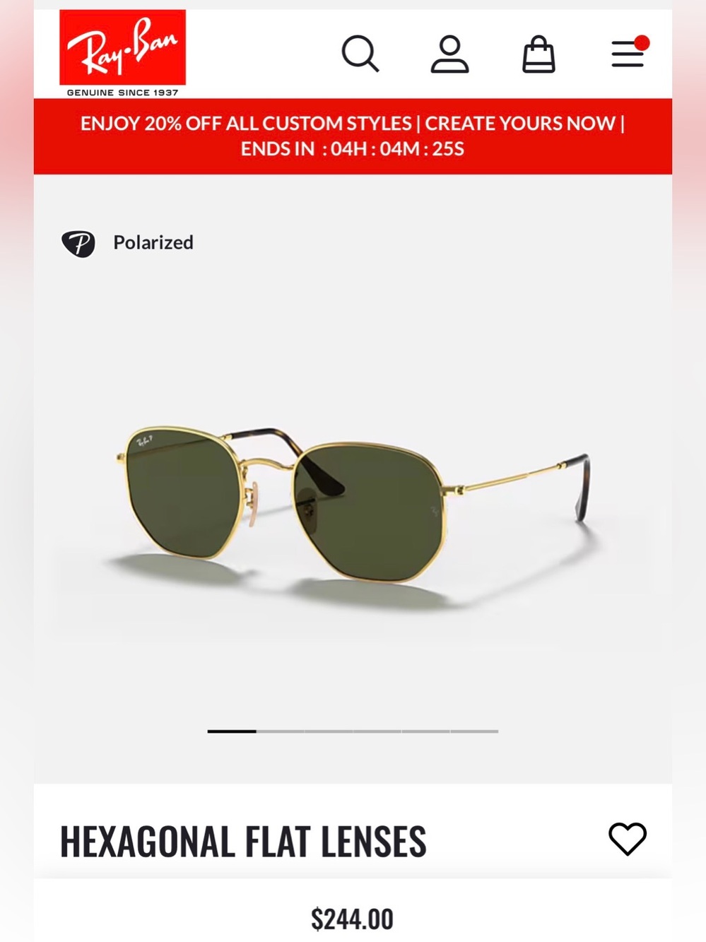 Ray Ban Sunglasses Polarized Hexagonal Flat Lenses